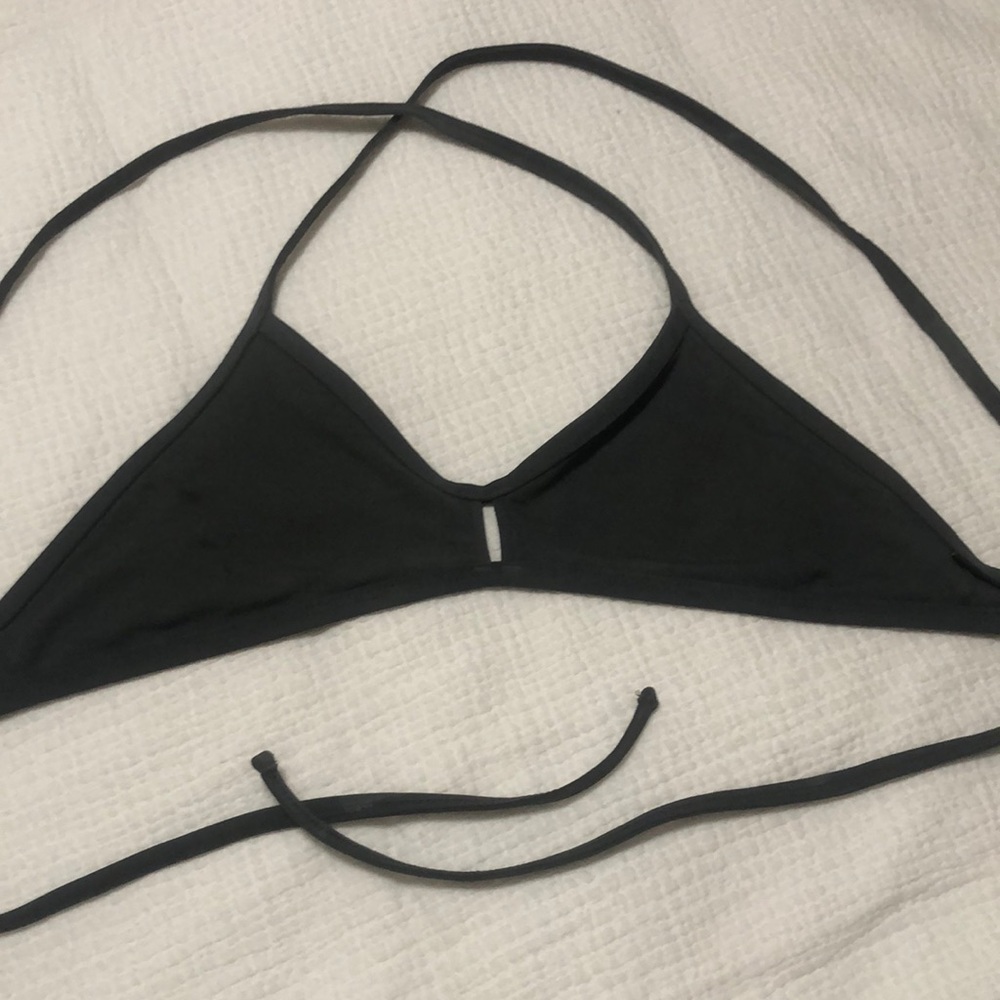 Jolyn vent top, charcoal grey tie back